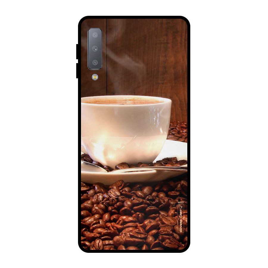 Caffeine Beans Metal Back Case for Galaxy A7 (2018)