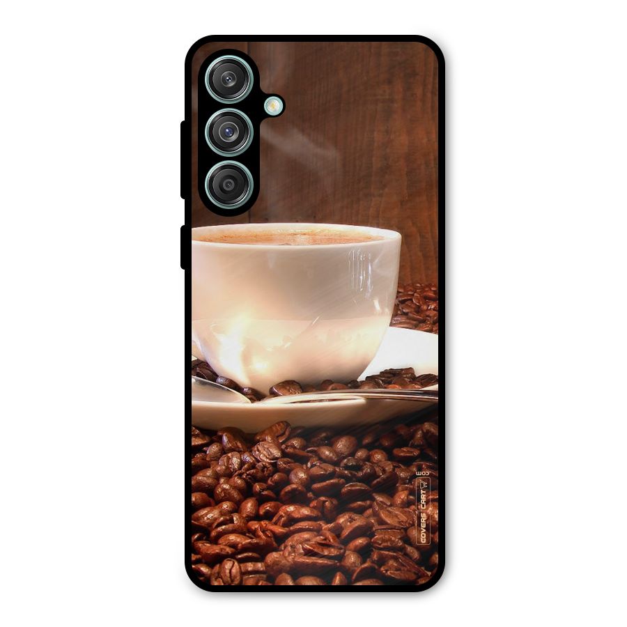 Caffeine Beans Metal Back Case for Galaxy M55 5G
