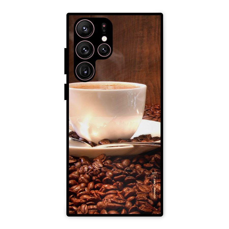 Caffeine Beans Metal Back Case for Galaxy S22 Ultra 5G