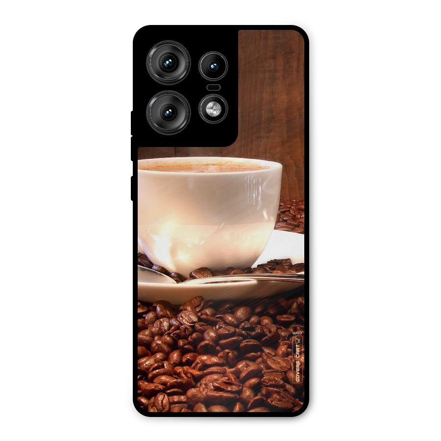 Caffeine Beans Metal Back Case for Motorola Edge 50 Pro