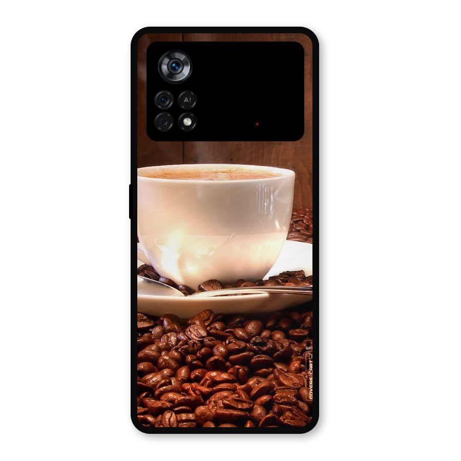 Caffeine Beans Metal Back Case for Poco X4 Pro 5G