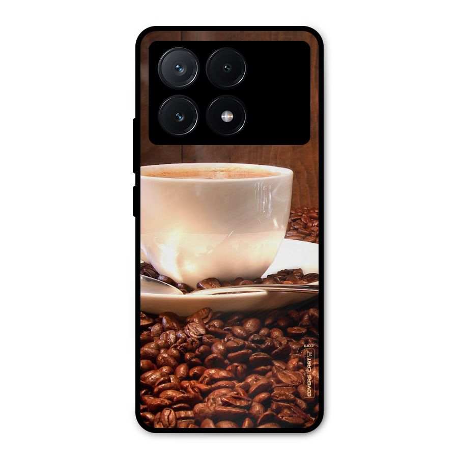 Caffeine Beans Metal Back Case for Poco X6 Pro