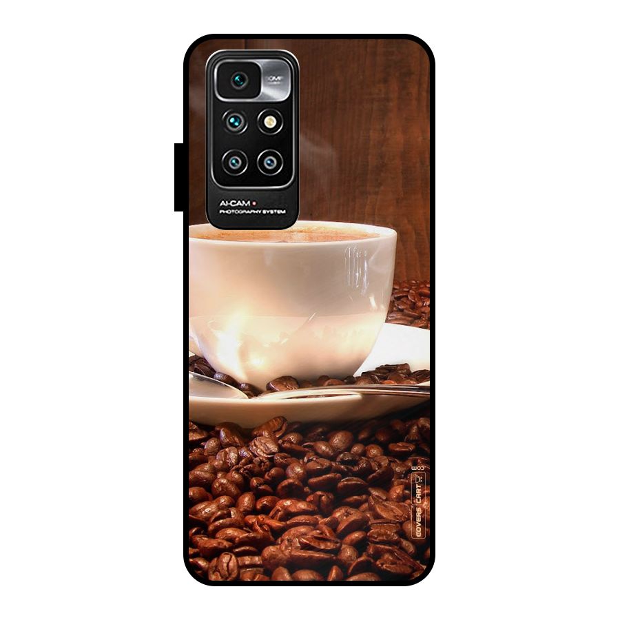 Caffeine Beans Metal Back Case for Redmi 10 Prime