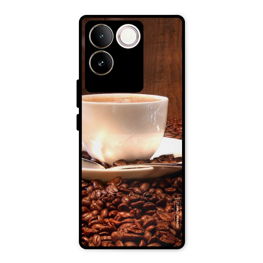 Caffeine Beans Metal Back Case for Vivo T2 Pro