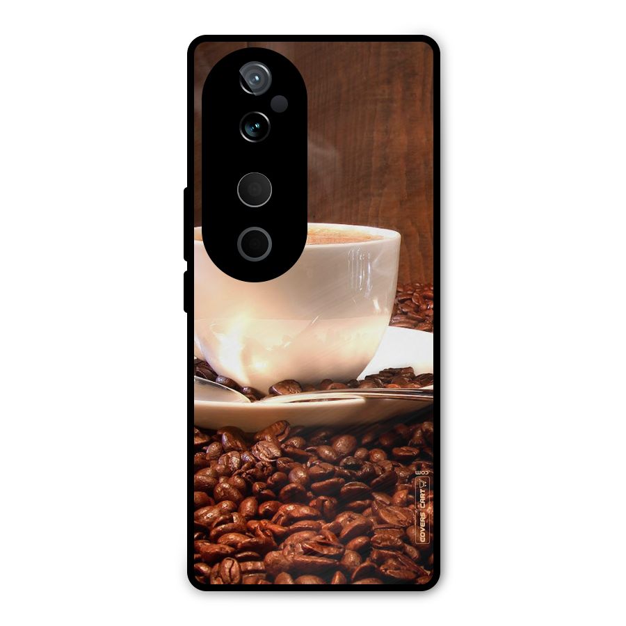 Caffeine Beans Metal Back Case for Vivo T3 Ultra