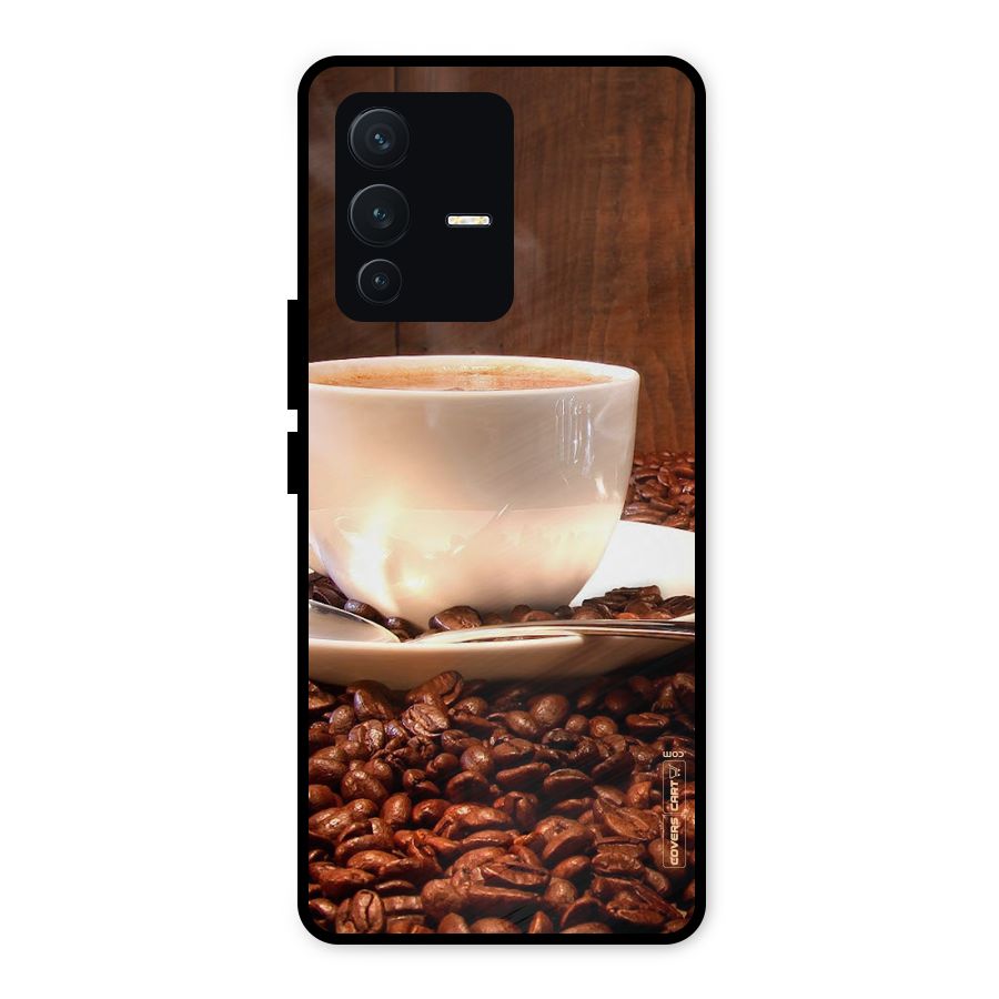 Caffeine Beans Metal Back Case for Vivo V23 5G
