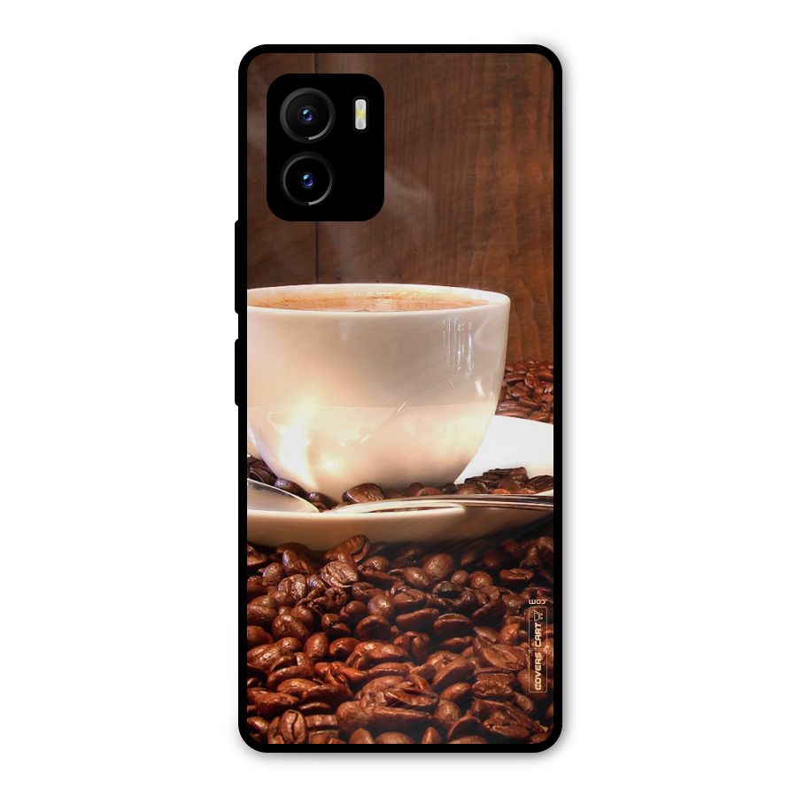 Caffeine Beans Metal Back Case for Vivo Y15s