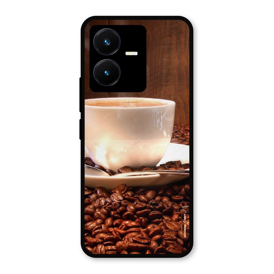 Caffeine Beans Metal Back Case for Vivo Y22