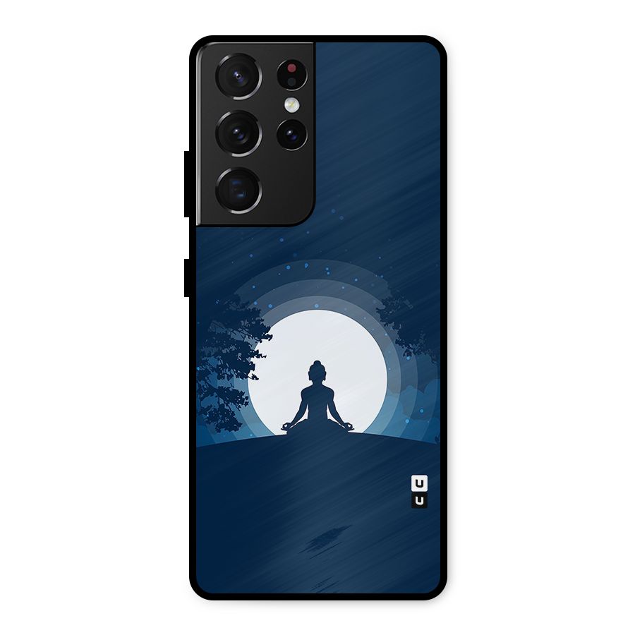 Calm Meditation Metal Back Case for Galaxy S21 Ultra 5G