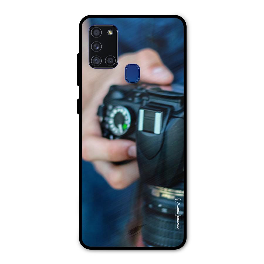 Camera Love Metal Back Case for Galaxy A21s