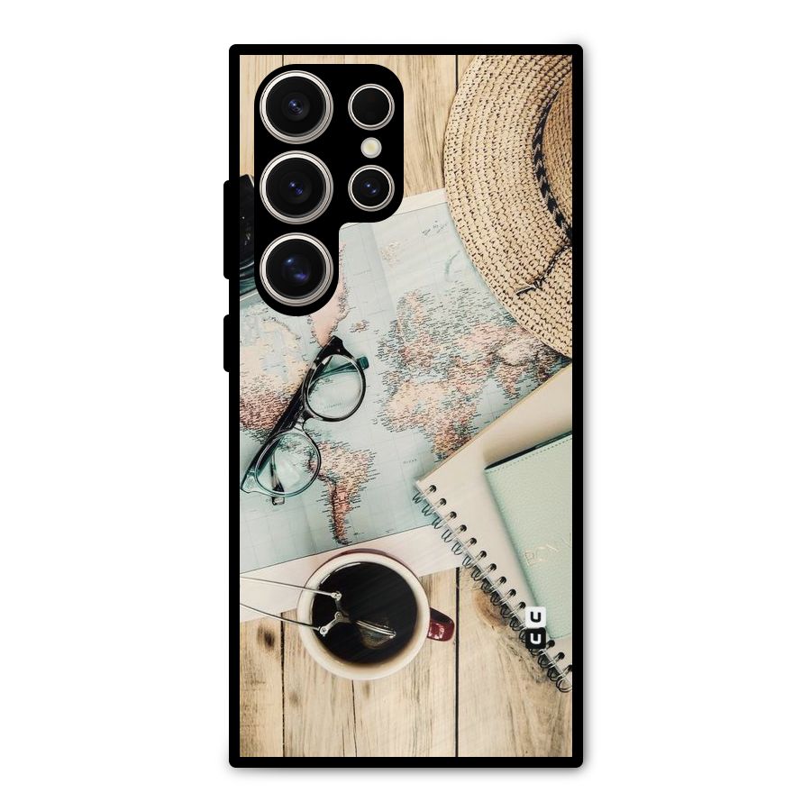 Camera Notebook Metal Back Case for Galaxy S24 Ultra