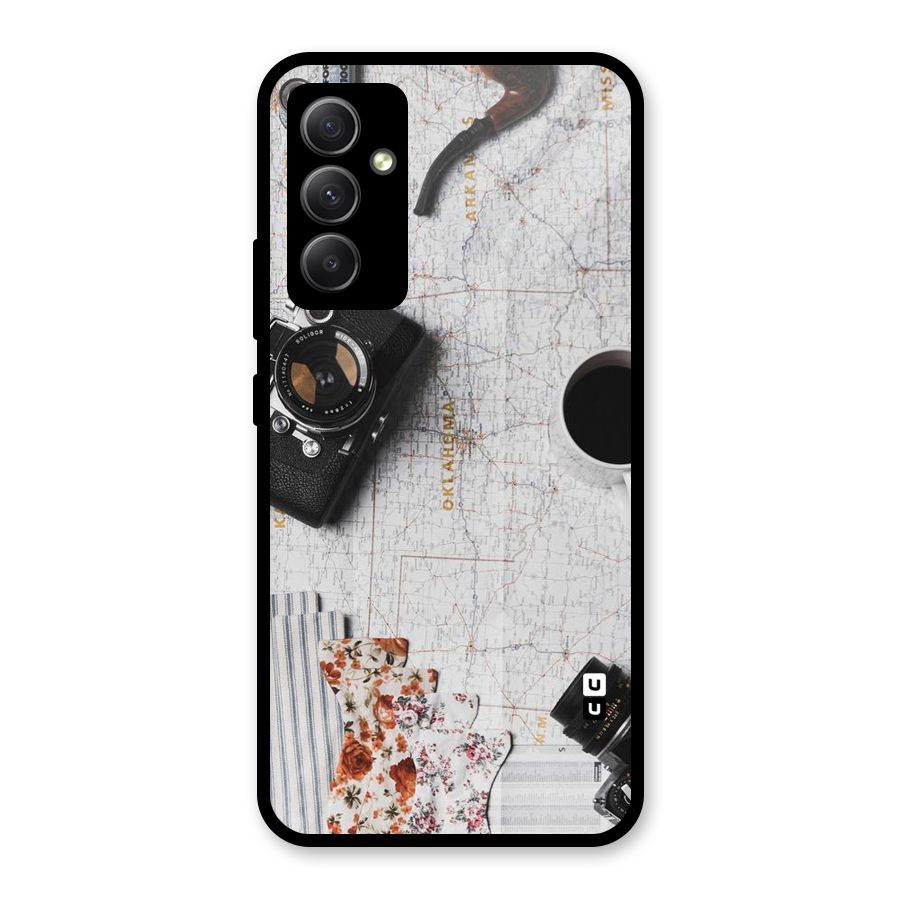 Camera Smoky Pipe Glass Back Case for Galaxy A34