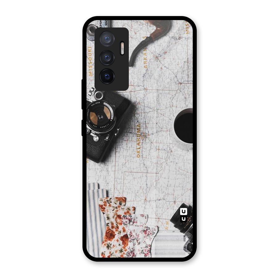 Camera Smoky Pipe Glass Back Case for Vivo V23e