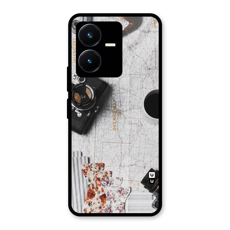 Camera Smoky Pipe Glass Back Case for Vivo Y22s
