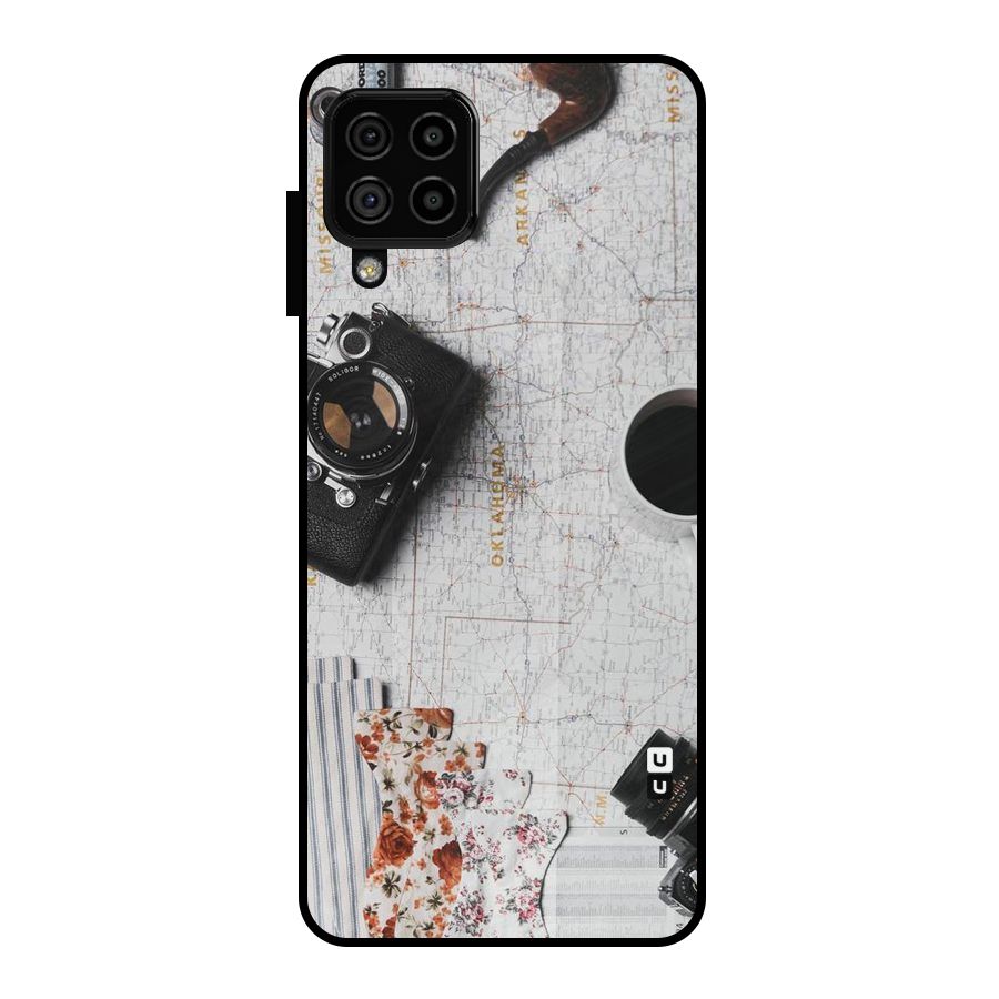 Camera Smoky Pipe Metal Back Case for Galaxy A22 4G