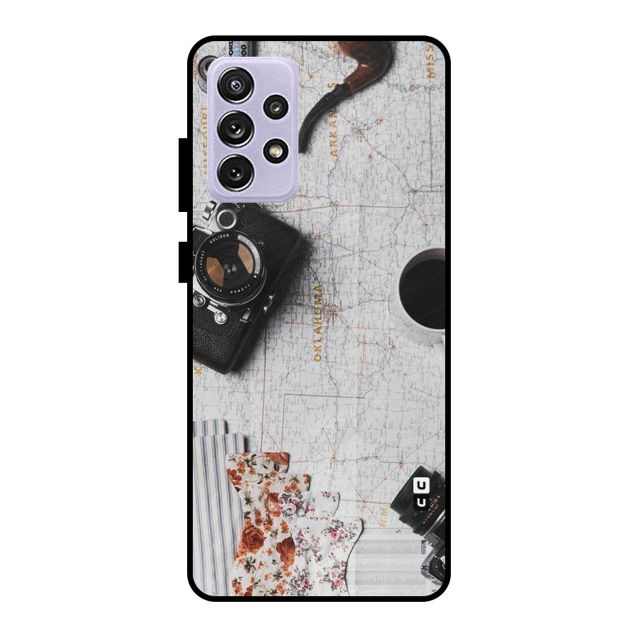 Camera Smoky Pipe Metal Back Case for Galaxy A72