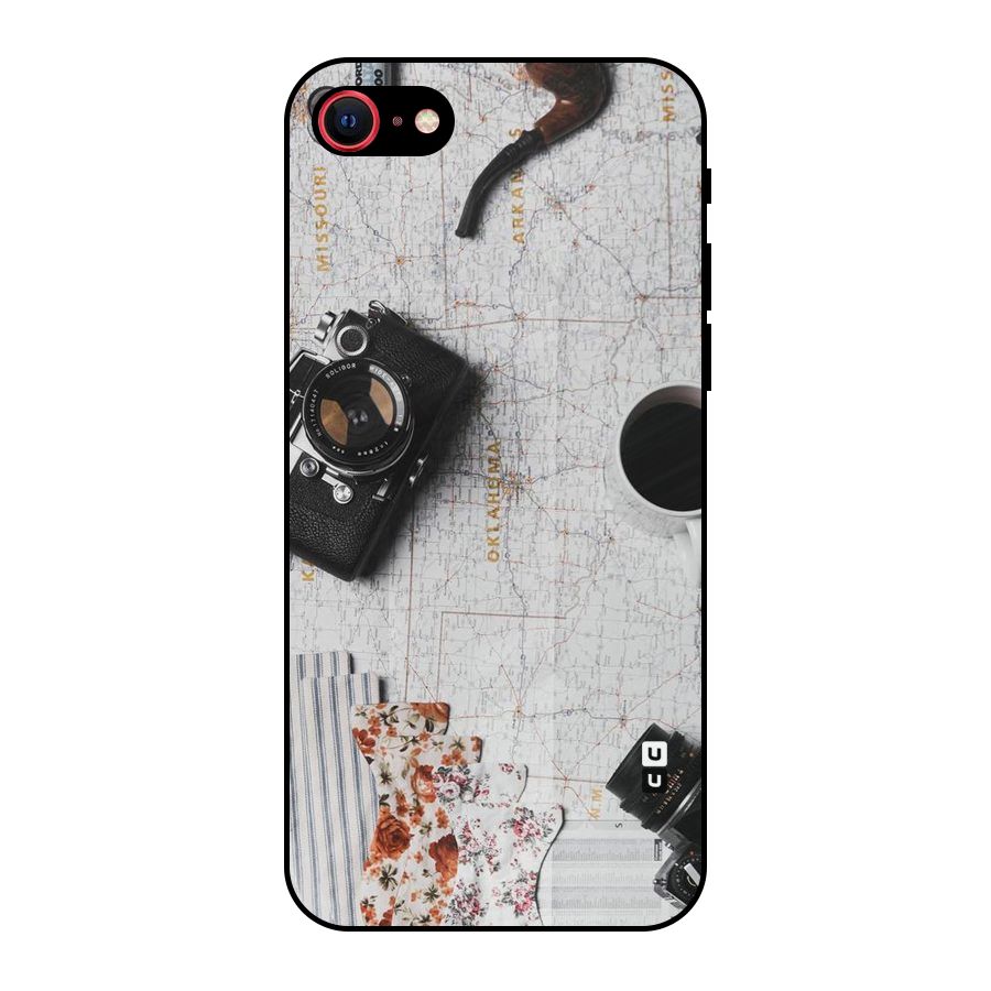 Camera Smoky Pipe Metal Back Case for iPhone 8
