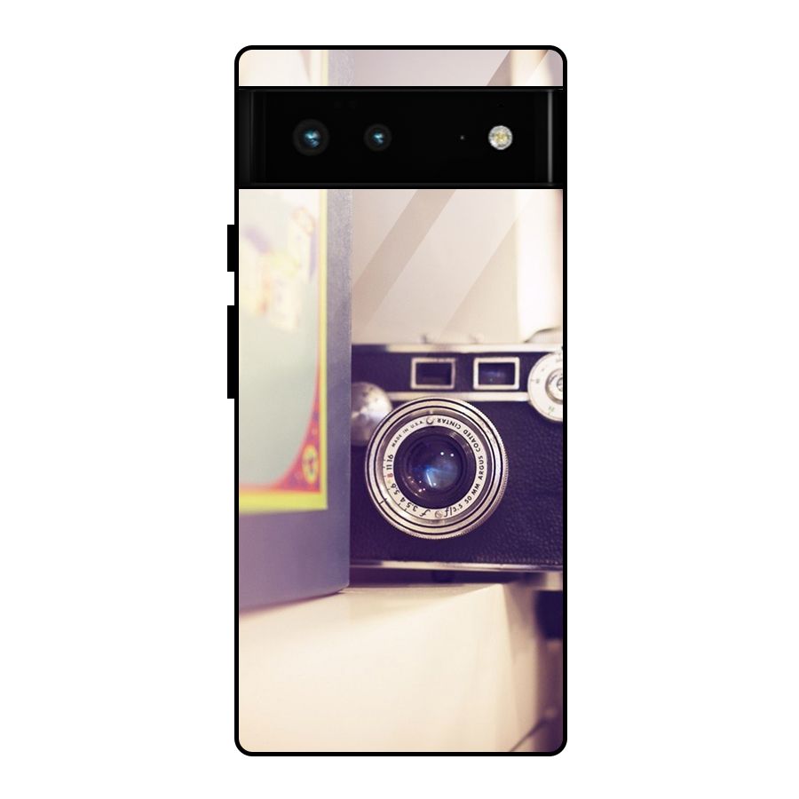 Camera Vintage Pastel Glass Back Case for Google Pixel 6