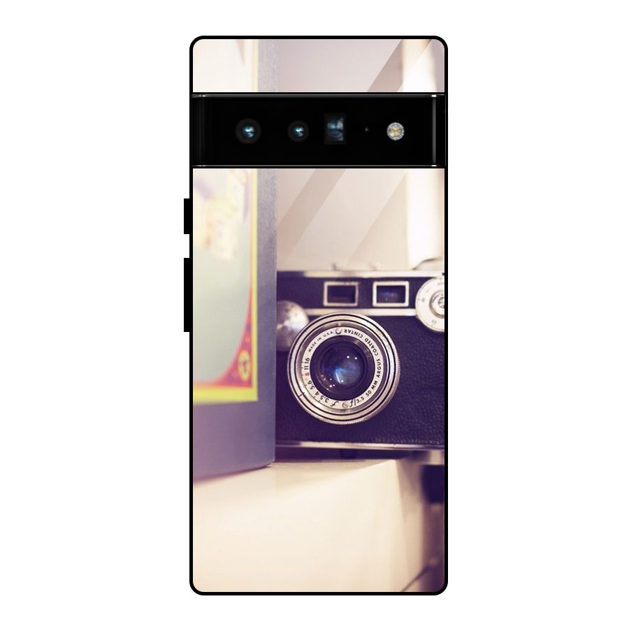 Camera Vintage Pastel Glass Back Case for Google Pixel 6 Pro