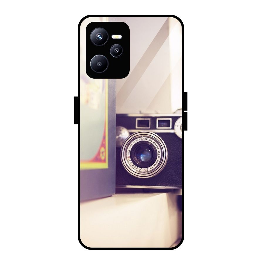 Camera Vintage Pastel Glass Back Case for Realme C35