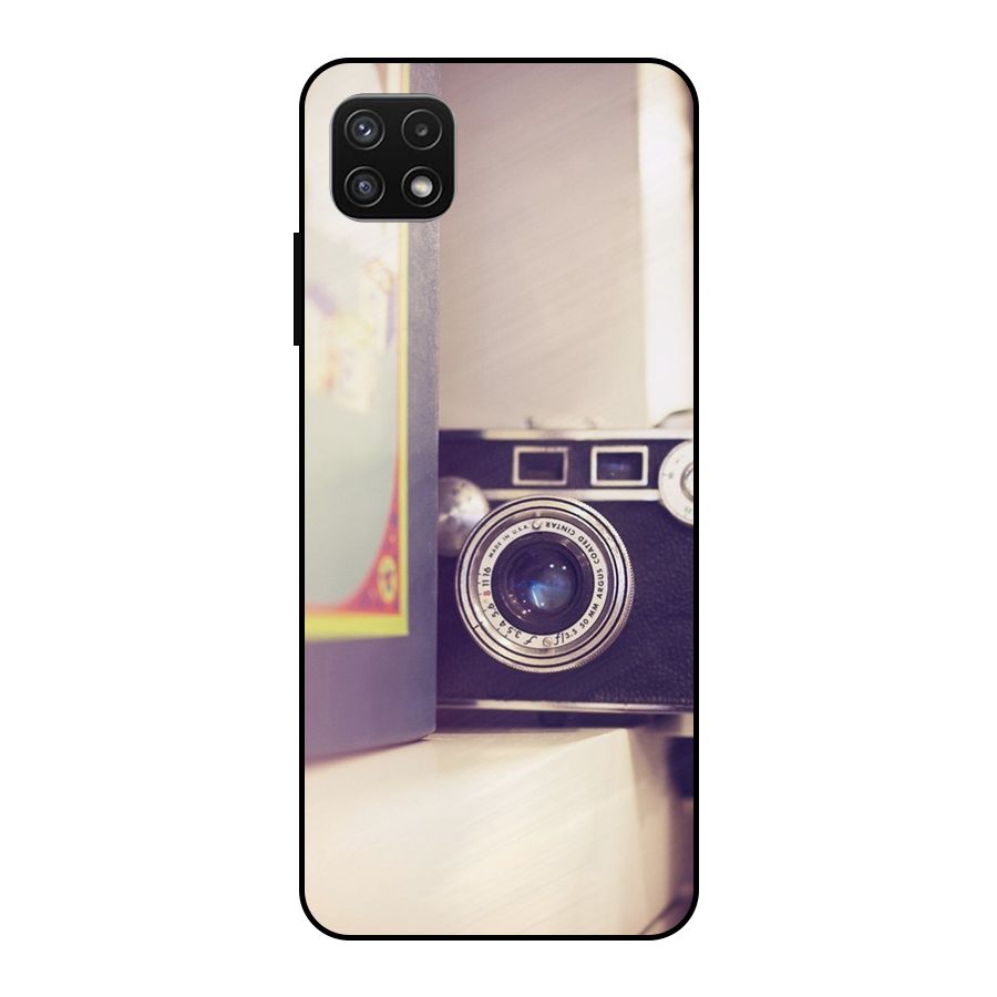 Camera Vintage Pastel Metal Back Case for Galaxy A22 5G
