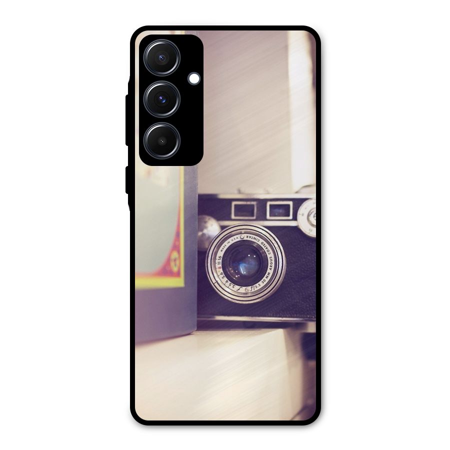 Camera Vintage Pastel Metal Back Case for Galaxy A55