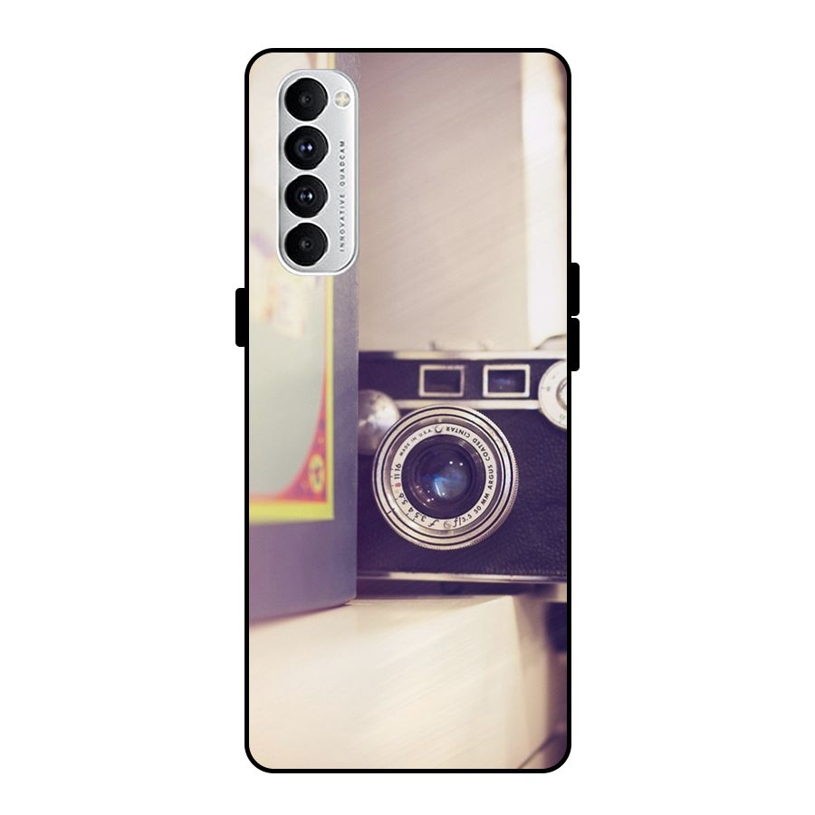 Camera Vintage Pastel Metal Back Case for Oppo Reno4 Pro