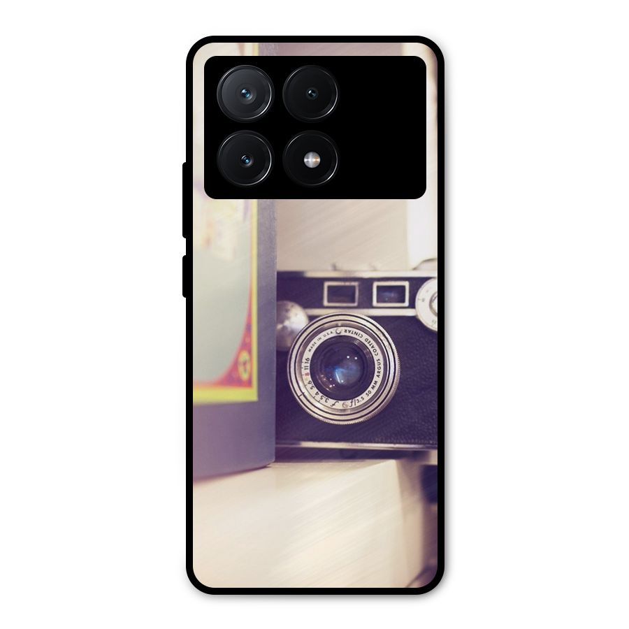 Camera Vintage Pastel Metal Back Case for Poco X6 Pro