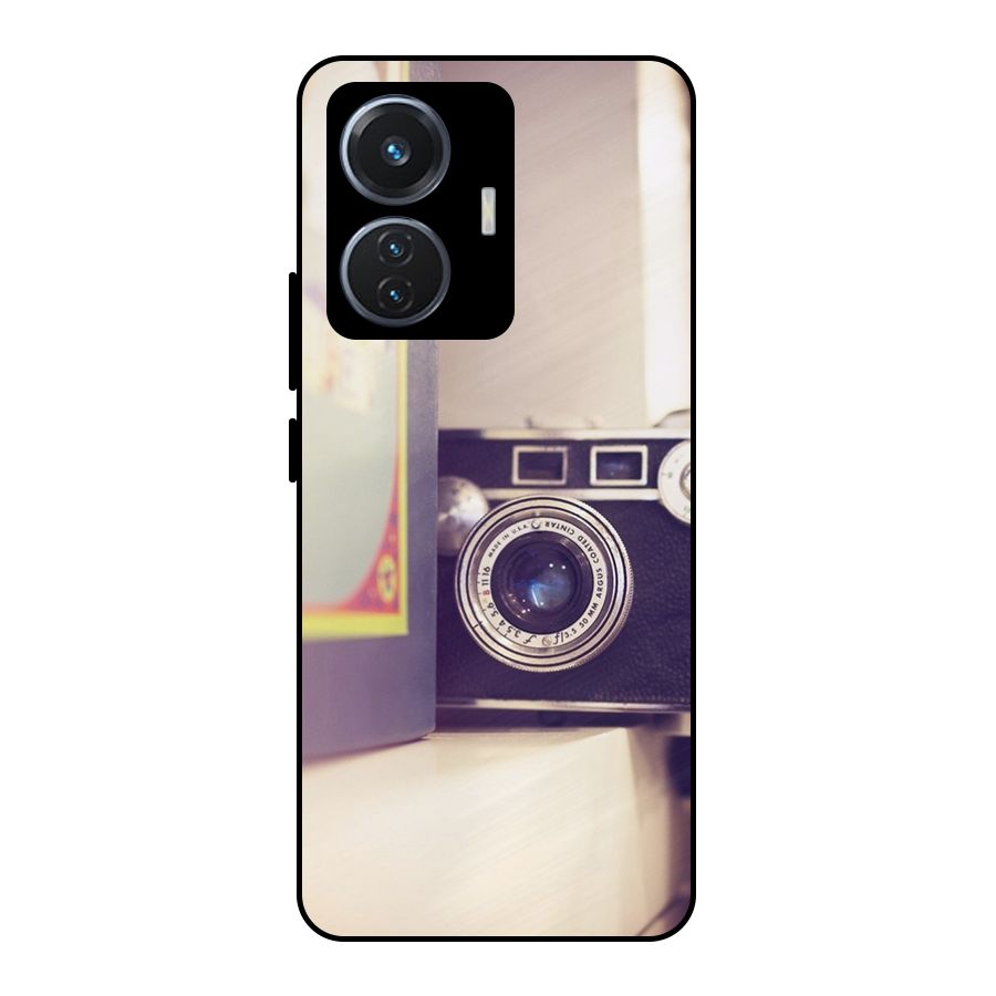 Camera Vintage Pastel Metal Back Case for Vivo T1 44W