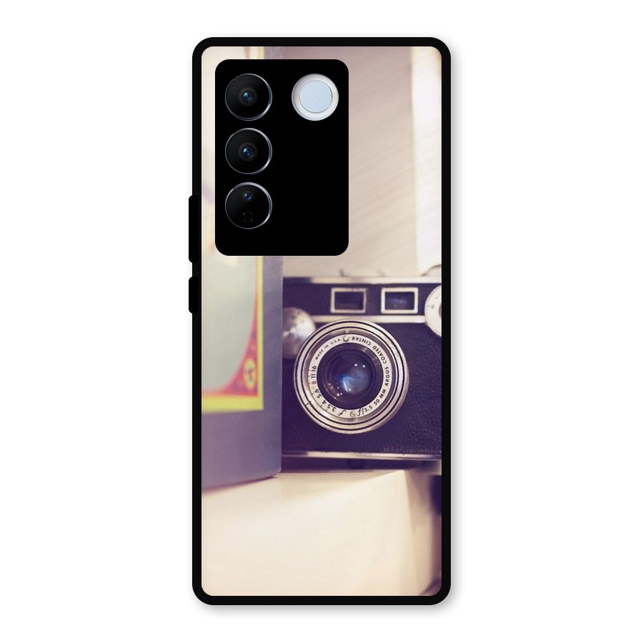 Camera Vintage Pastel Metal Back Case for Vivo V27 Pro