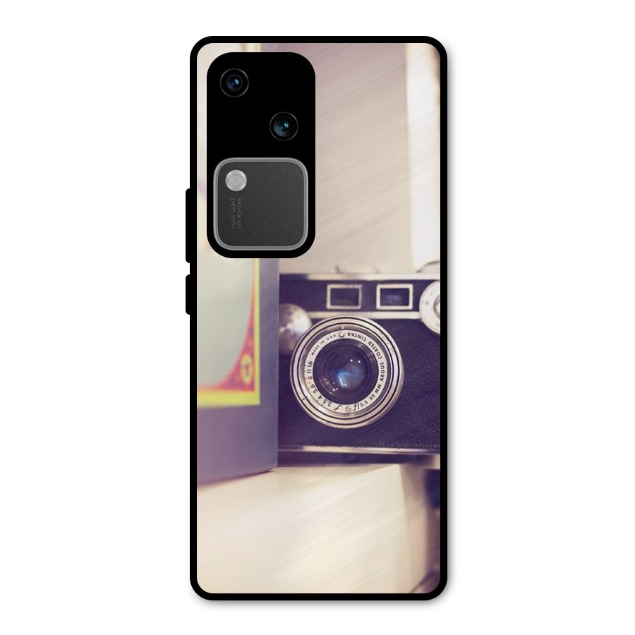 Camera Vintage Pastel Metal Back Case for Vivo V30 Pro