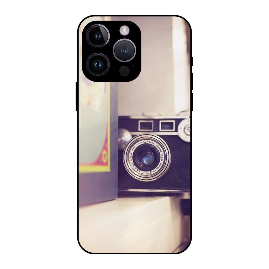 Camera Vintage Pastel Metal Back Case for iPhone 14 Pro Max