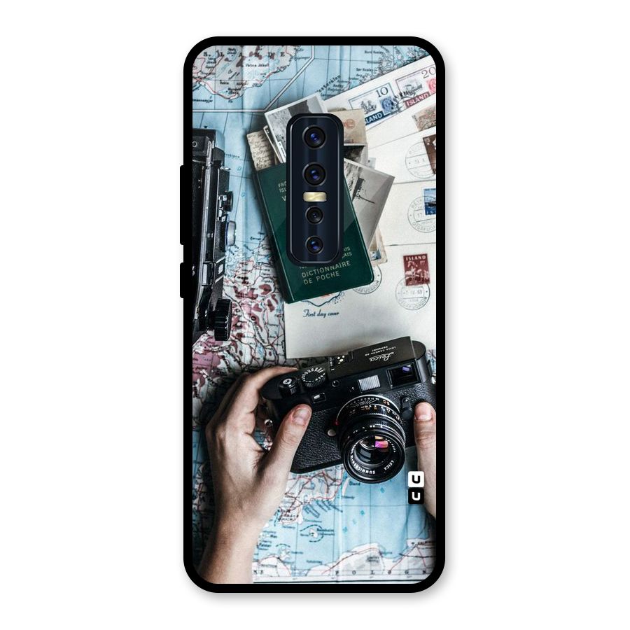 Camera and Postcards Glass Back Case for Vivo V17 Pro