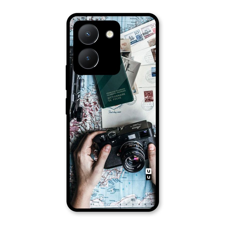 Camera and Postcards Glass Back Case for Vivo Y36