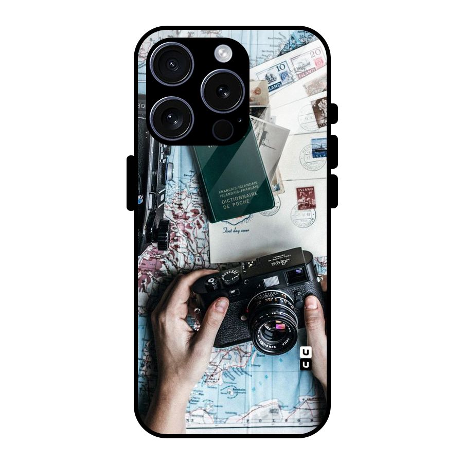 Camera and Postcards Glass Back Case for iPhone 15 Pro