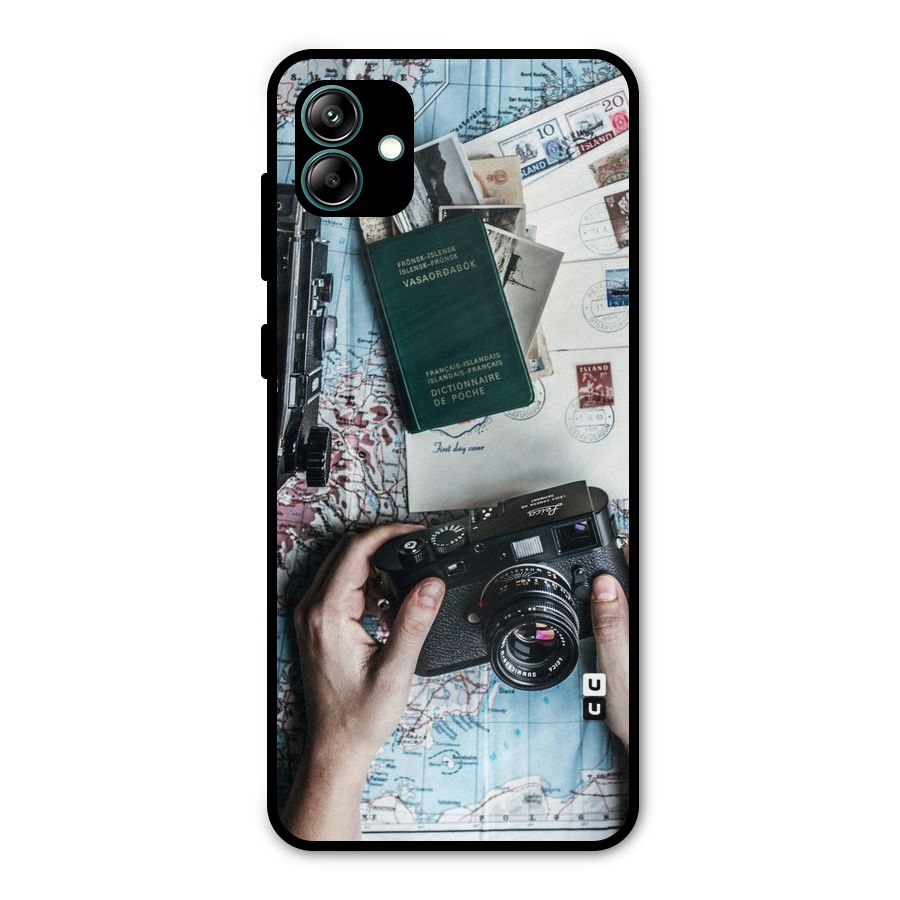 Camera and Postcards Metal Back Case for Galaxy A04