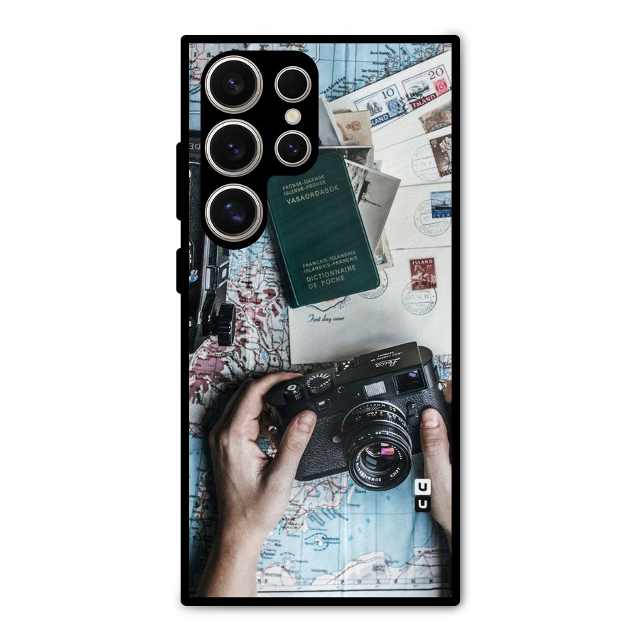 Camera and Postcards Metal Back Case for Galaxy S24 Ultra
