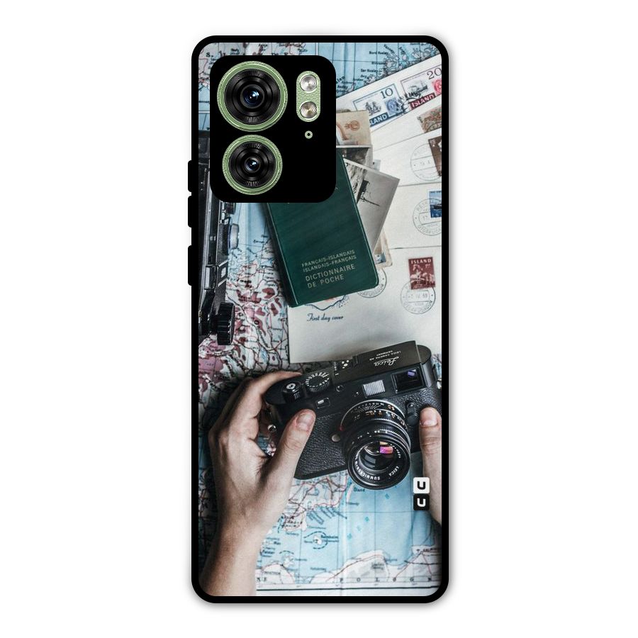 Camera and Postcards Metal Back Case for Motorola Edge 40 5G