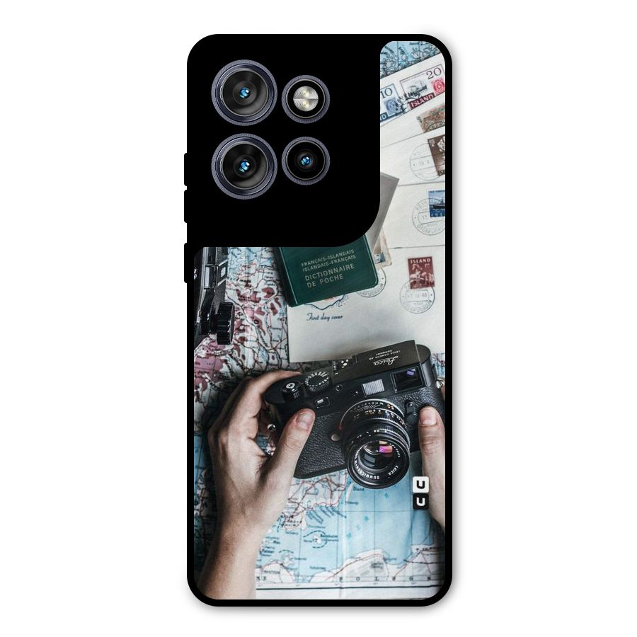 Camera and Postcards Metal Back Case for Motorola Edge 50 Neo