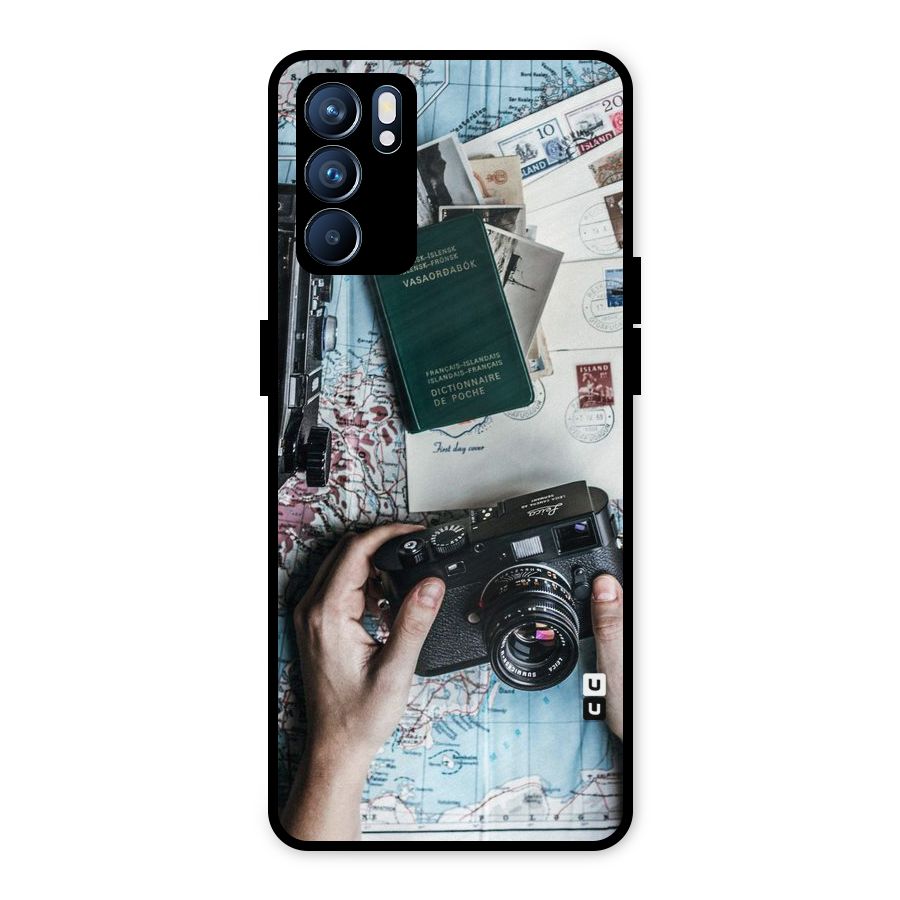Camera and Postcards Metal Back Case for Oppo Reno6 5G