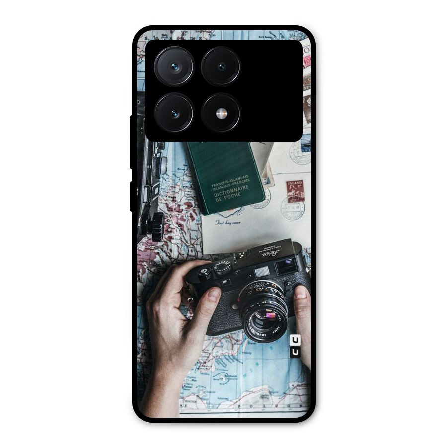 Camera and Postcards Metal Back Case for Poco X6 Pro