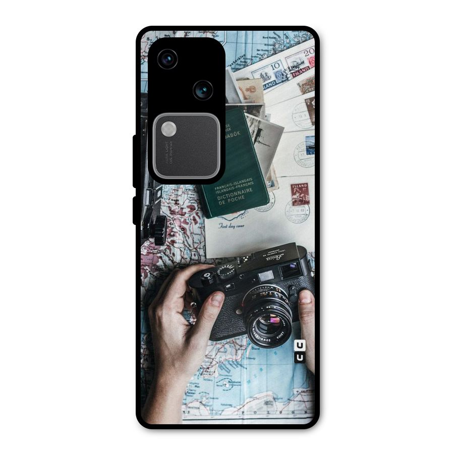 Camera and Postcards Metal Back Case for Vivo V30