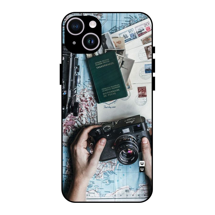 Camera and Postcards Metal Back Case for iPhone 14 Plus