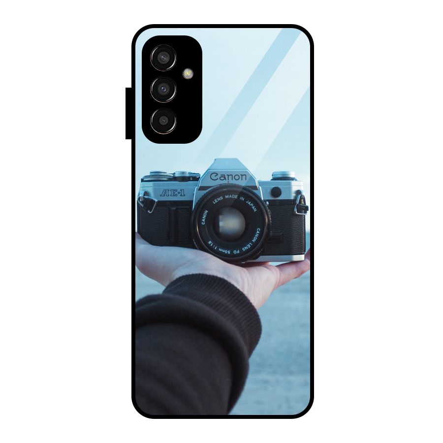 Camera in Hand Glass Back Case for Galaxy F13