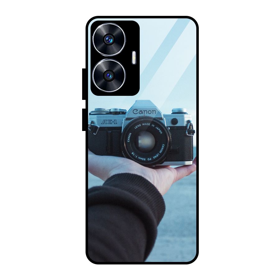 Camera in Hand Glass Back Case for Realme Narzo N55