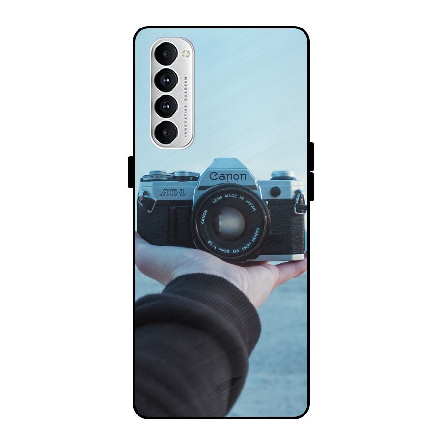 Camera in Hand Metal Back Case for Oppo Reno4 Pro
