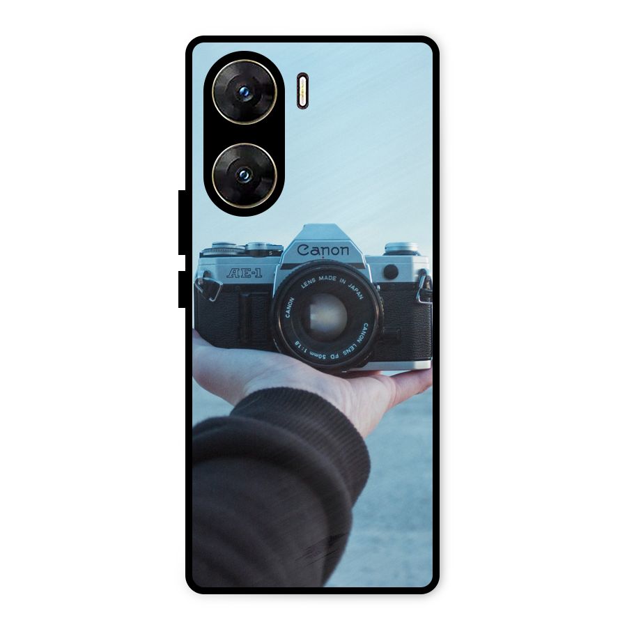 Camera in Hand Metal Back Case for Vivo V29e