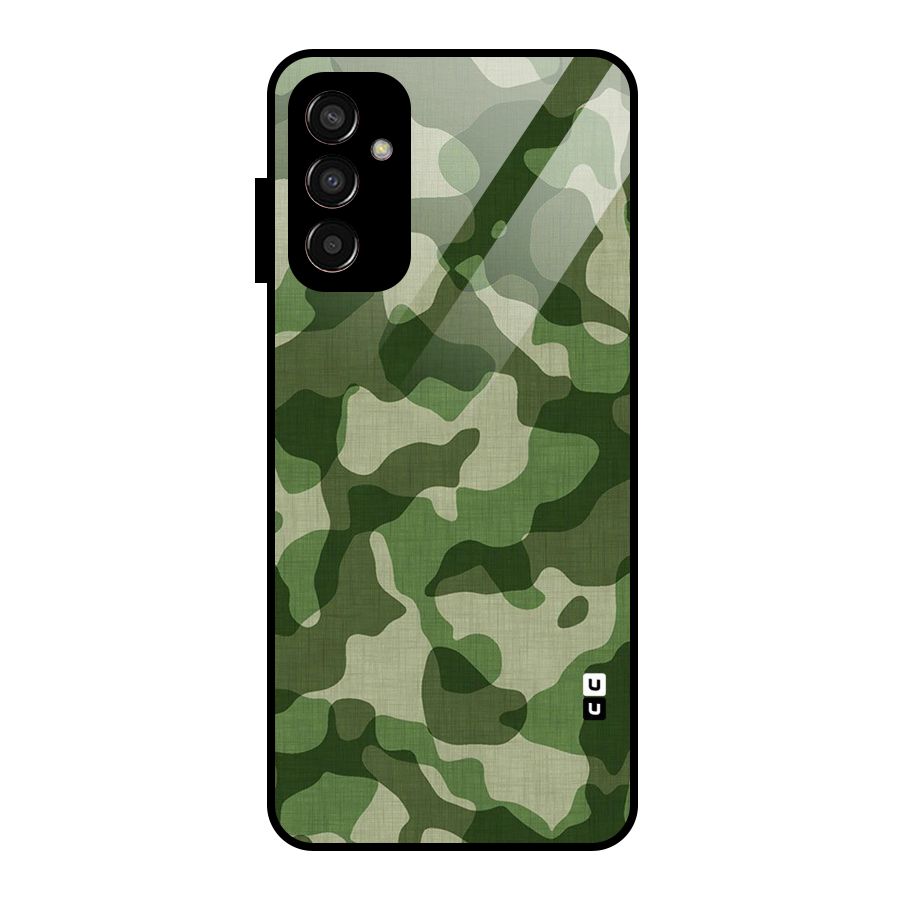 Camouflage Pattern Art Glass Back Case for Galaxy F13