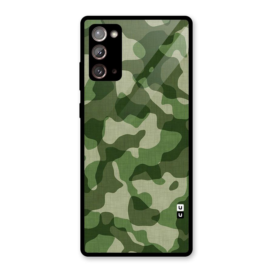 Camouflage Pattern Art Glass Back Case for Galaxy Note 20