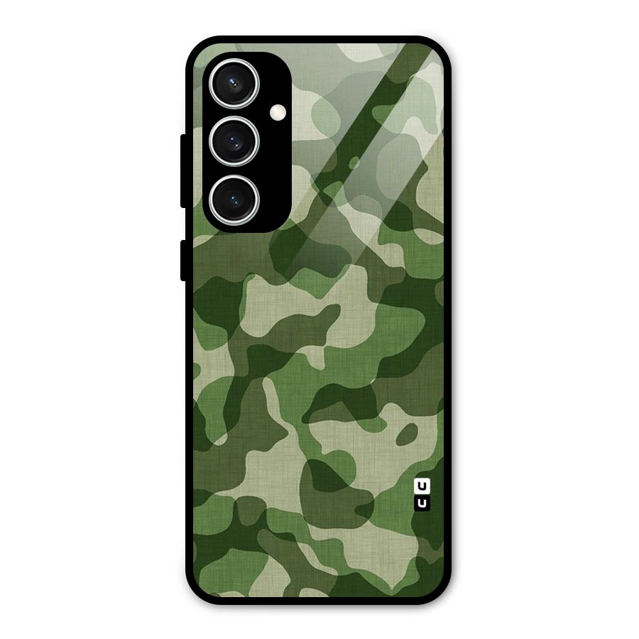 Camouflage Pattern Art Glass Back Case for Galaxy S23 FE